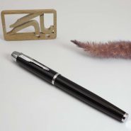 پارکر خودنویس مشکی براق گیره کروم آی ام Parker IM Black with golden trim FP