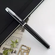 پارکر خودنویس مشکی براق گیره کروم آی ام Parker IM Black with golden trim FP