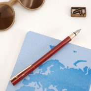 فابرکستل خودنویس نئو اسلیم قرمز رزگلد FABER-CASTELL Neo Slim Oriental Red Rose Gold 342700