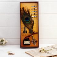 ست کالیگرافی قلم پر طاووس Calligraphy set feather pen peacock