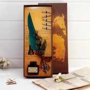 قلم پر ست کالیگرافی چرخ دنده ای تکی Calligraphy set feather pen Gear