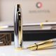 خودنویس شیفر 100 کروم براق گیره طلایی SHEAFFER 100 FP Glossy Chrome With GT