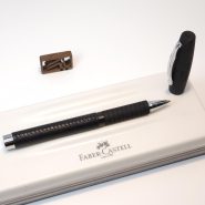 فابرکاستل روان نویس اسنشیو مشکی چرم 148869 FABER-CASTELL Essentio Rb Black Leather