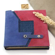 دفتر دستساز نیهان مربع سرمه ای صورتی ED Consept Store Handmade notebook Covert deep blue pink Square