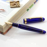 خودنویس پلاتینیوم سنتری آبی گیره طلا مدل 3776 Platinum Century FP Chartres blue gold trim