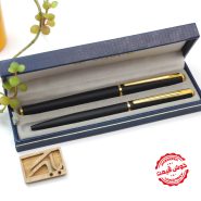 ست خودنویس و خودکار الیزه مشکی گیره طلایی Elysée Vintage set matte black