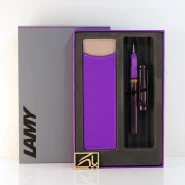 ست کادویی خودنویس لامی سافاری بنفش شاه توت با کیف جا قلمی LAMY Safari set FP and pen case Violet blackberry P01 0D8