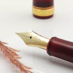 خودنویس پلاتینیوم سنتری 3776 قرمز گیره طلا با سر قلم Platinum Century 3776 FP Bourgogne red gold trim 71 UEF