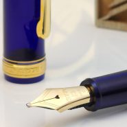 خودنویس پلاتینیوم سنتری آبی گیره طلا با سر قلم Platinum Century 3776 FP Chartres blue gold trim