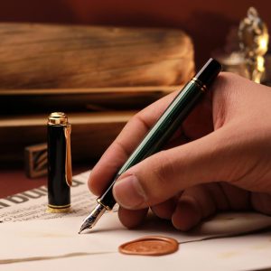 خودنویس پلیکان سبز Pelikan Souveran Green black M 400