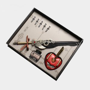 ست کالیگرافی قلم پر لوکس مدل هالووین FEATHER PEN Luxury calligraphy set Halloween