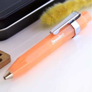 ست خودکار کاوکو فراستد اسپرت نارنگی با گیره KAWECO Frosted sport set Soft mandarin with clip