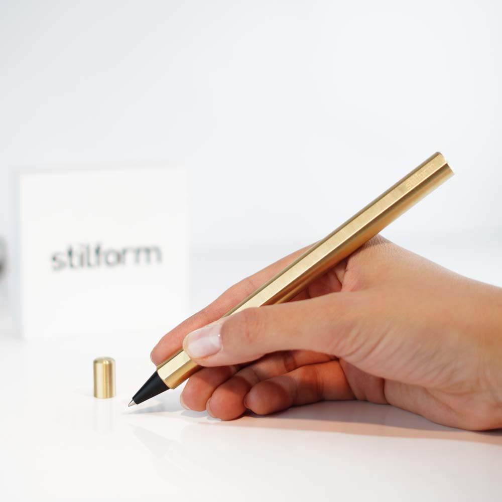 روان نویس آلومینیومی استیل فرم فلو برنجی STILFORM Brass FLOW RP Brass brushed