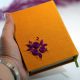 دفتر دستساز گلدوزی شده رزگل BABAK PEN Handmade notebook embroidery Rose