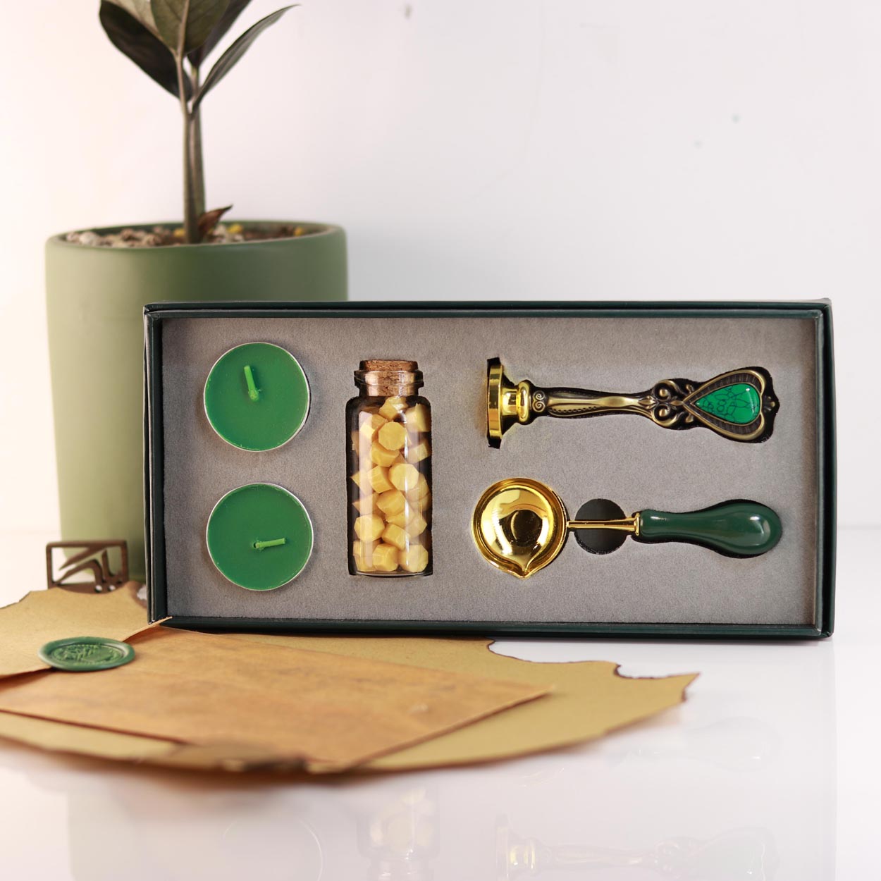 ست مهر و موم با جعبه SEALING SET Green box D01