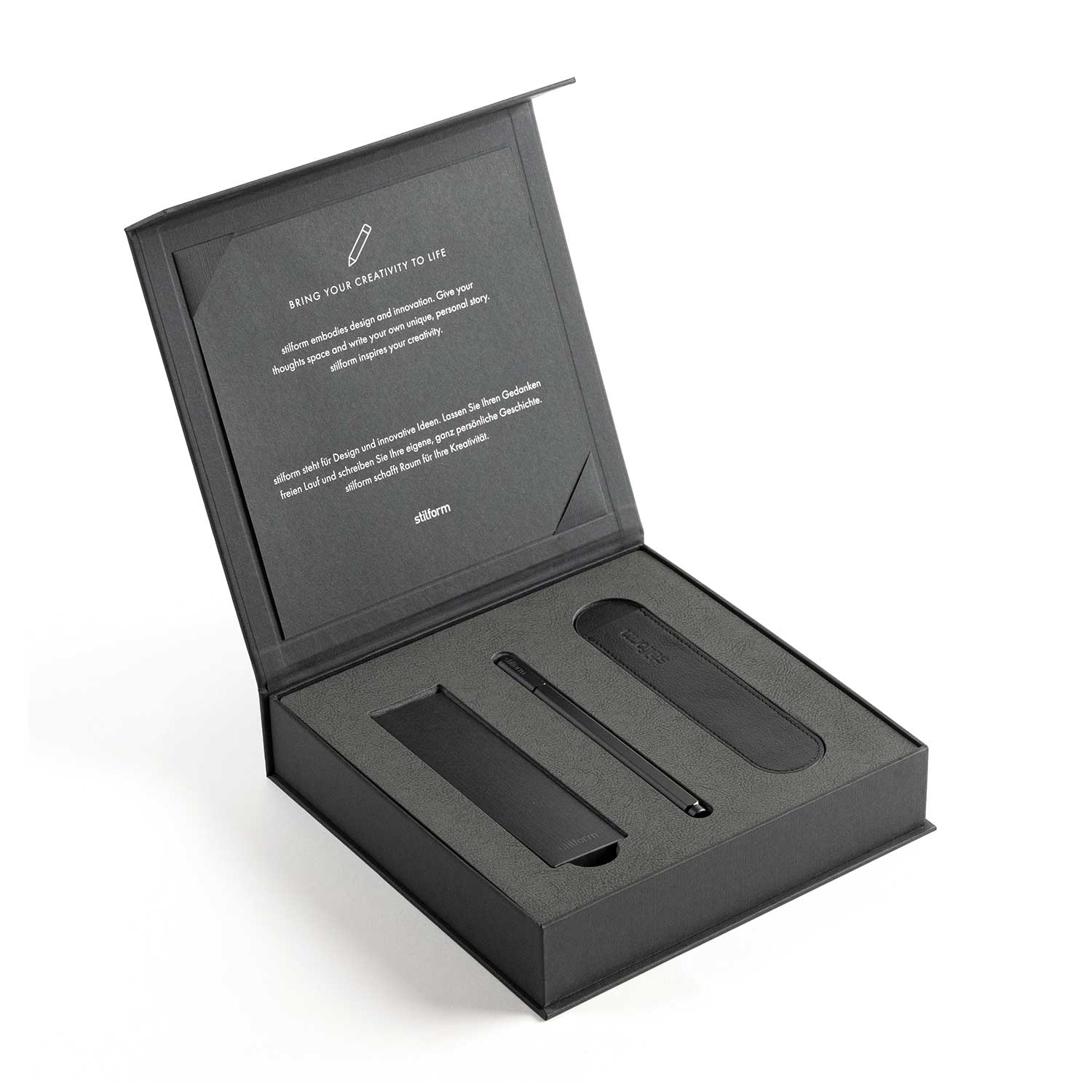 ست روان نویس ژل پن آلومینیومی استیل فرم آرک اسنشیال مشکی STILFORM Aluminium ARC gel pen Essentials set warp black