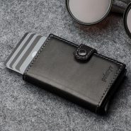 جا کارتی و کیف پول چرم طبیعی پولاریس مدل هایکر PULARYS Hiker leather wallet
