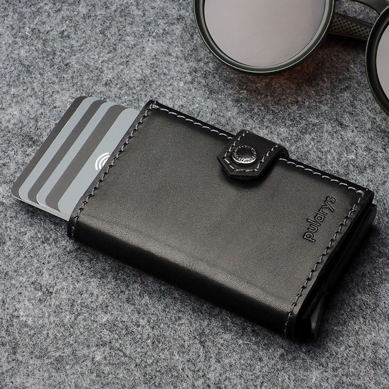 جا کارتی و کیف پول چرم طبیعی پولاریس مدل هایکر PULARYS Hiker leather wallet
