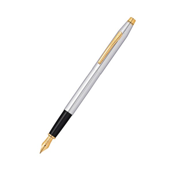 خودنویس کراس کلاسیک سنتری کروم طلایی CROSS Classic Century FP chrome with gold trim