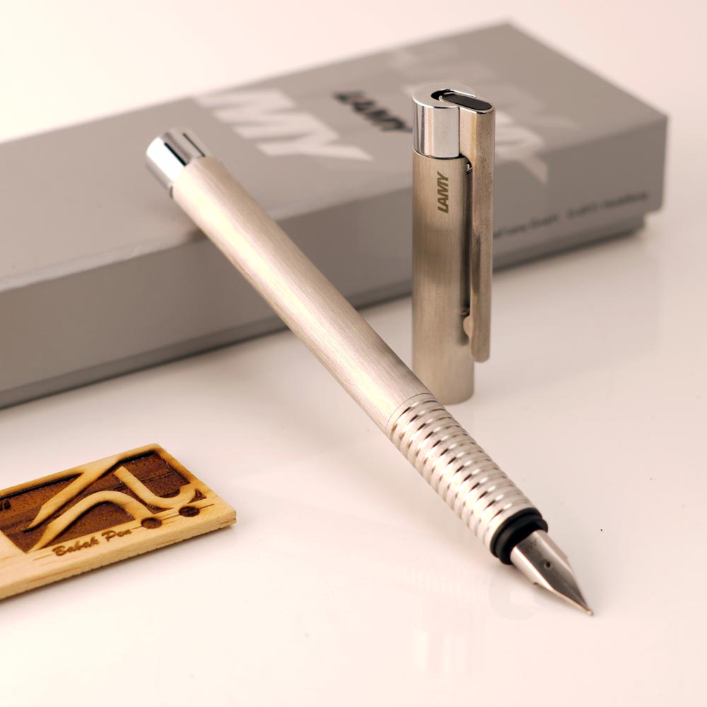 خودنویس لامی لوگو استیل مات LAMY Logo FP Brushed stainless steel 06