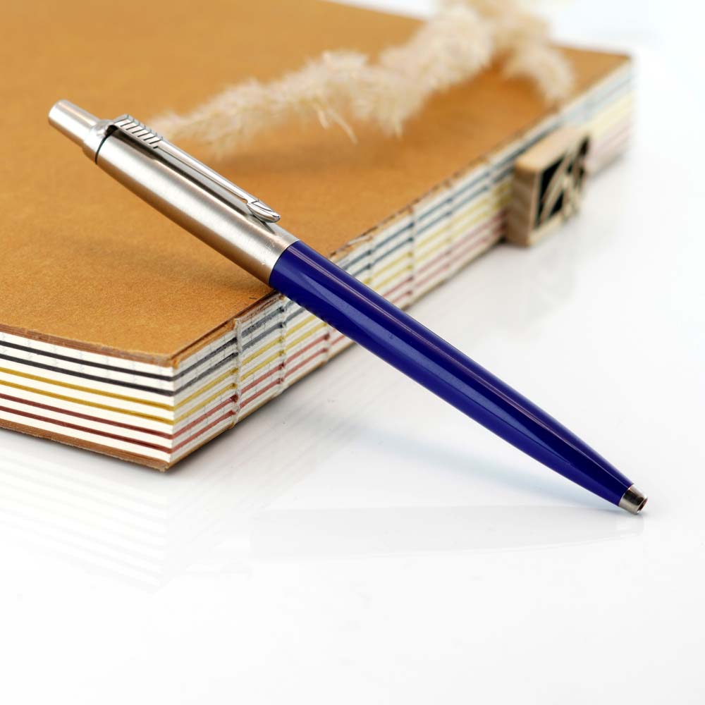 خودکار پارکر ژوتر نیمه استیل آبی کاربنی [خوش قیمت] PARKER Jotter BP navy blue