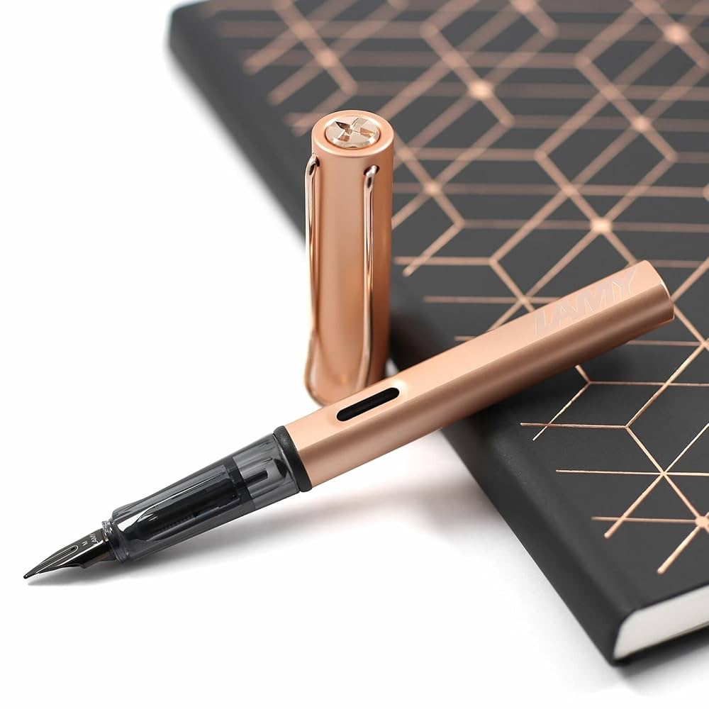ست خودنویس و دفتر لوکس لامی ال ایکس رزگلد LAMY LX set FP with notebook rose gold 76