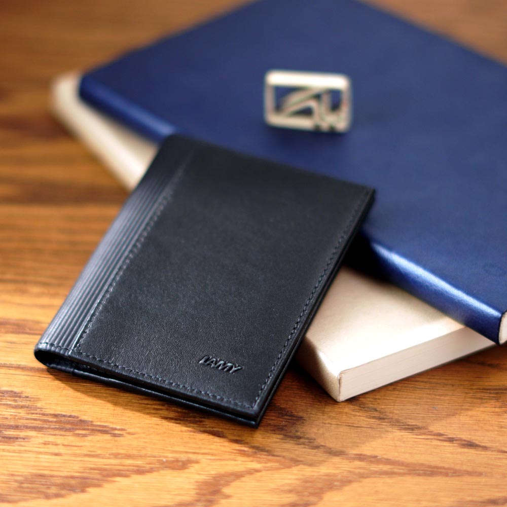 کیف جای کارت چرمی لامی مشکی LAMY Card holder black leather A 312