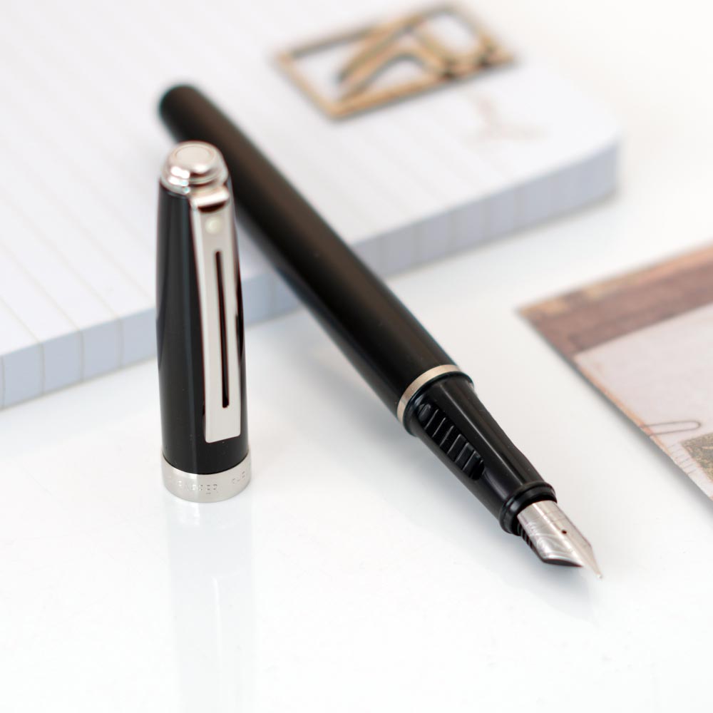 خودنویس شیفر پرلود مشکی گیره کروم SHEAFFER Prelude FP black CT