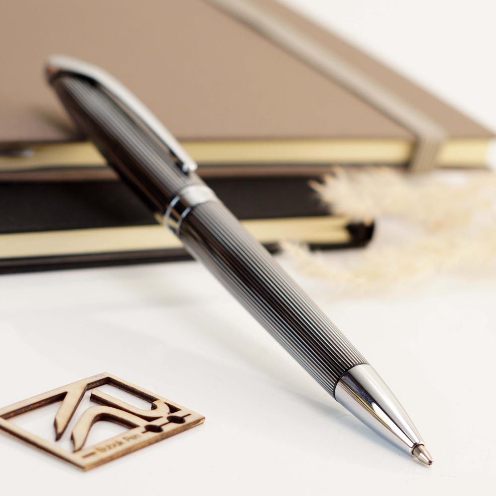 خودکار یوروپن رینگ مشکی راه راه نقره ای EUROPEN Ring black and silver striped BP