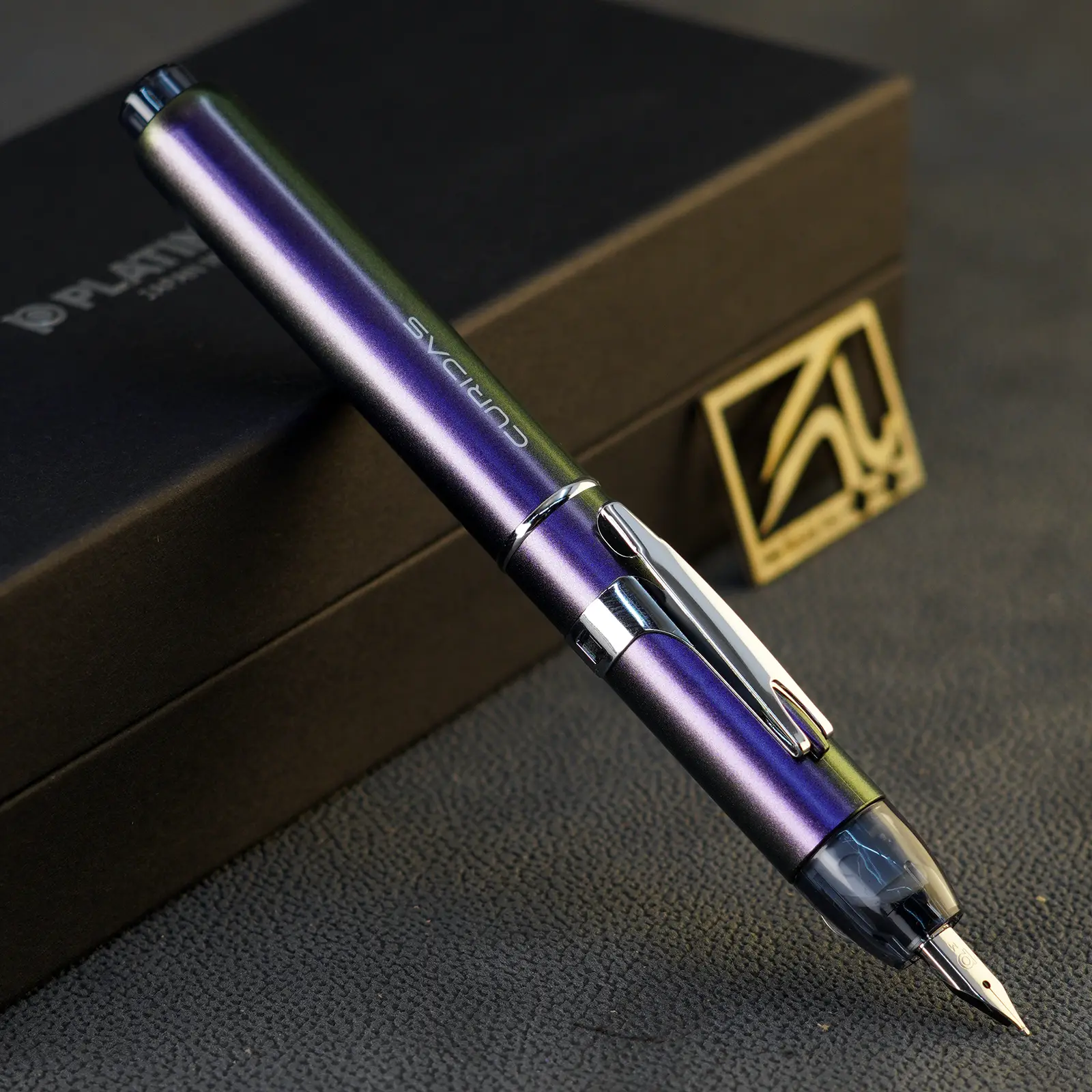 خودنویس فشاری پلاتینیوم مدل کوریداس رنگ لولیت PLATINUM Curidas capless FP Lolite