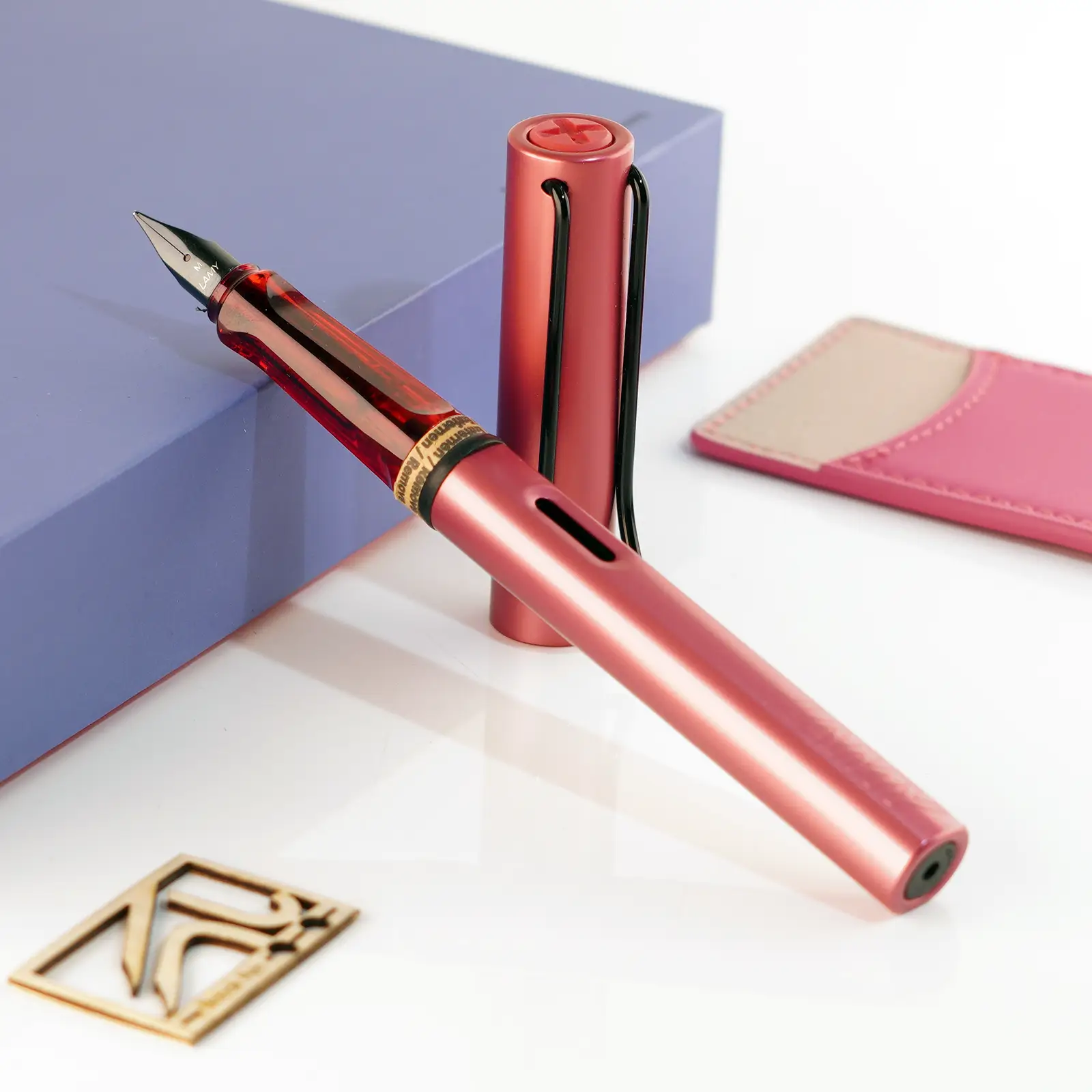 ست کادویی خودنویس لامی آل استار آتشین (فایری) با کیف جا قلمی LAMY Al Star set FP with pen case Fiery P01 0D9