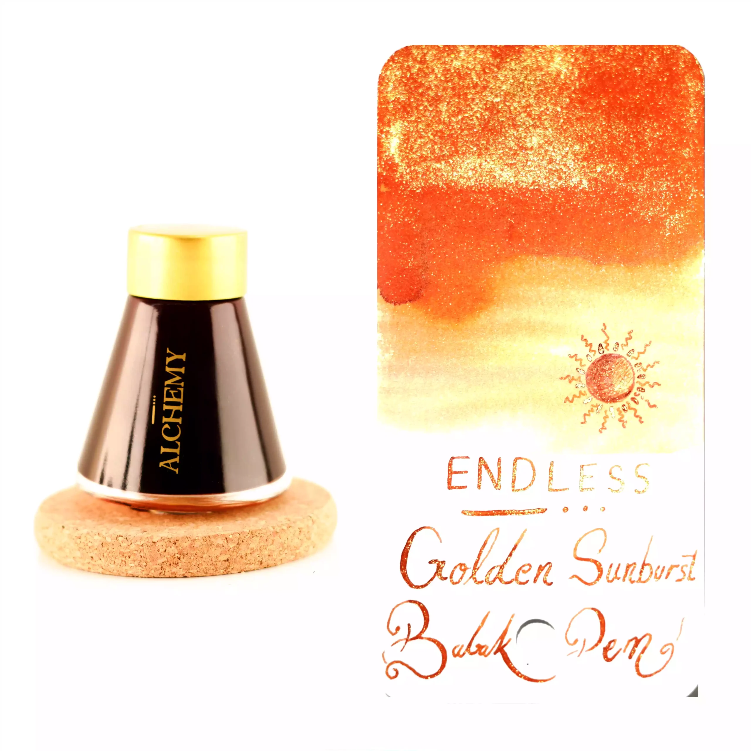 جوهر خودنویس اندلس آلکمی غبار ستاره پرتو طلایی خورشید ENDLESS ALCHEMY INK Stardust Golden sunburst 45ml