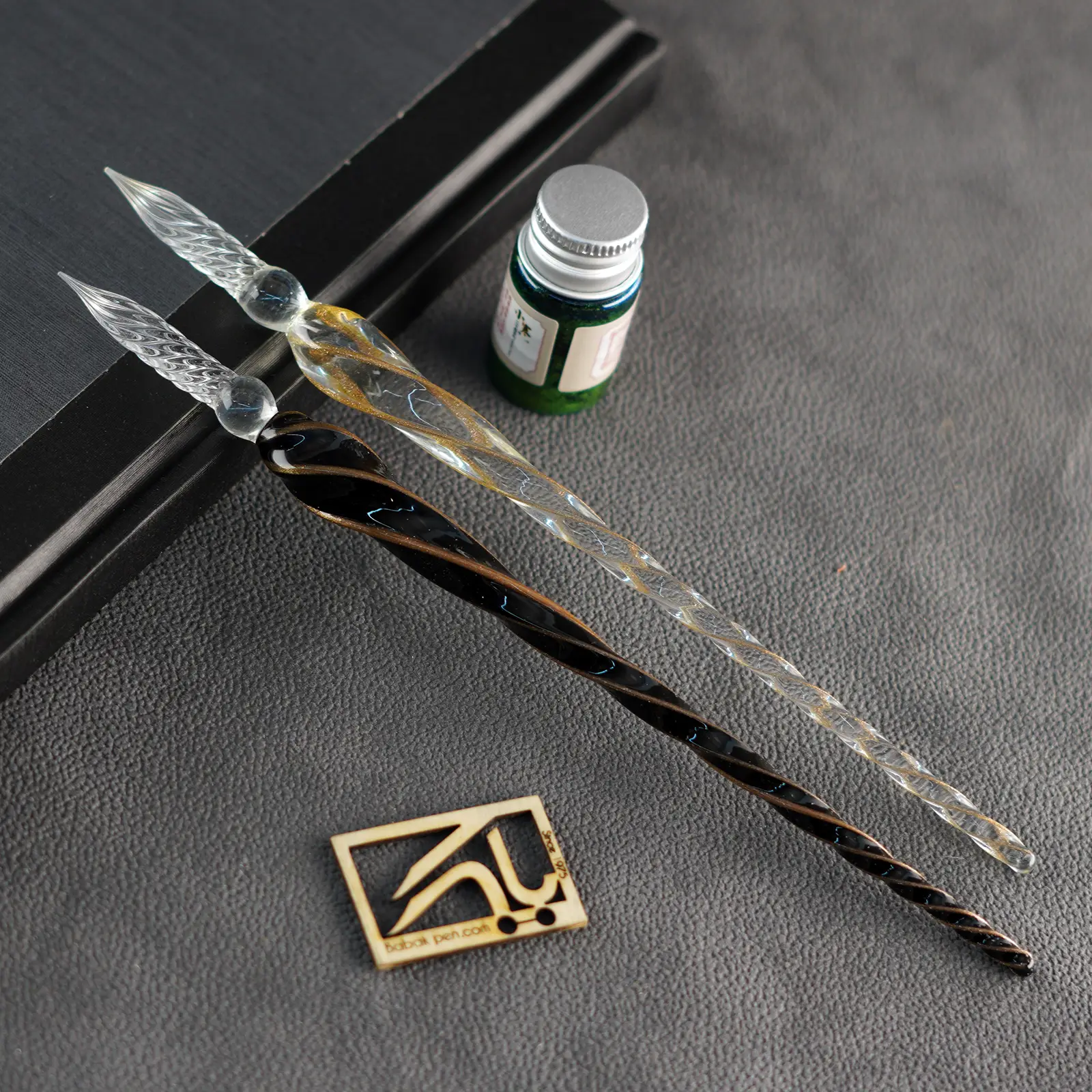 قلم شیشه‌ای زرین Glass deep pen Golden