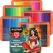 مداد رنگی کالر با جعبه ی فلزی 120 KALOUR color pencil metal box
