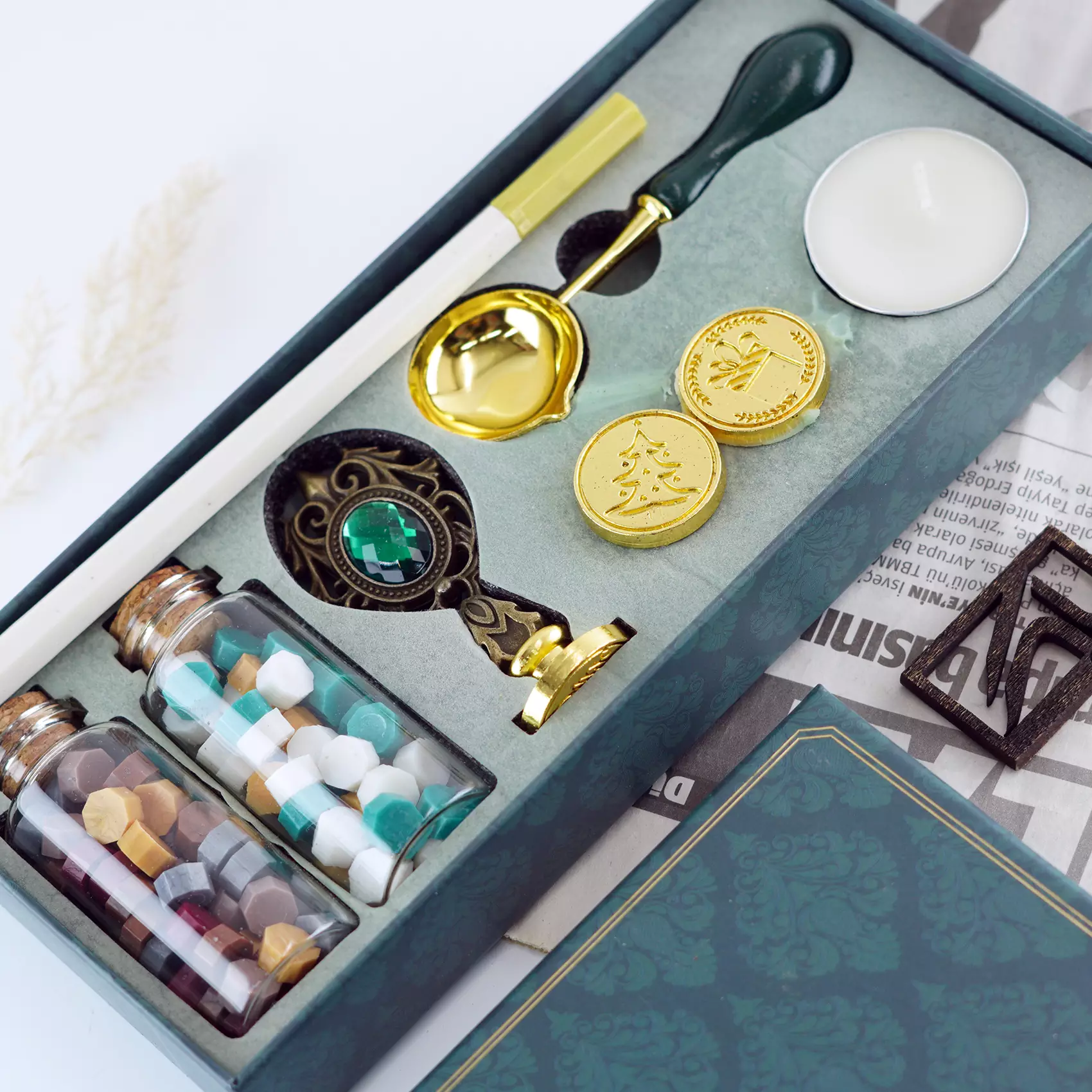 ست مهر و موم با جعبه ی سبز مدل SEALING SET Green G
