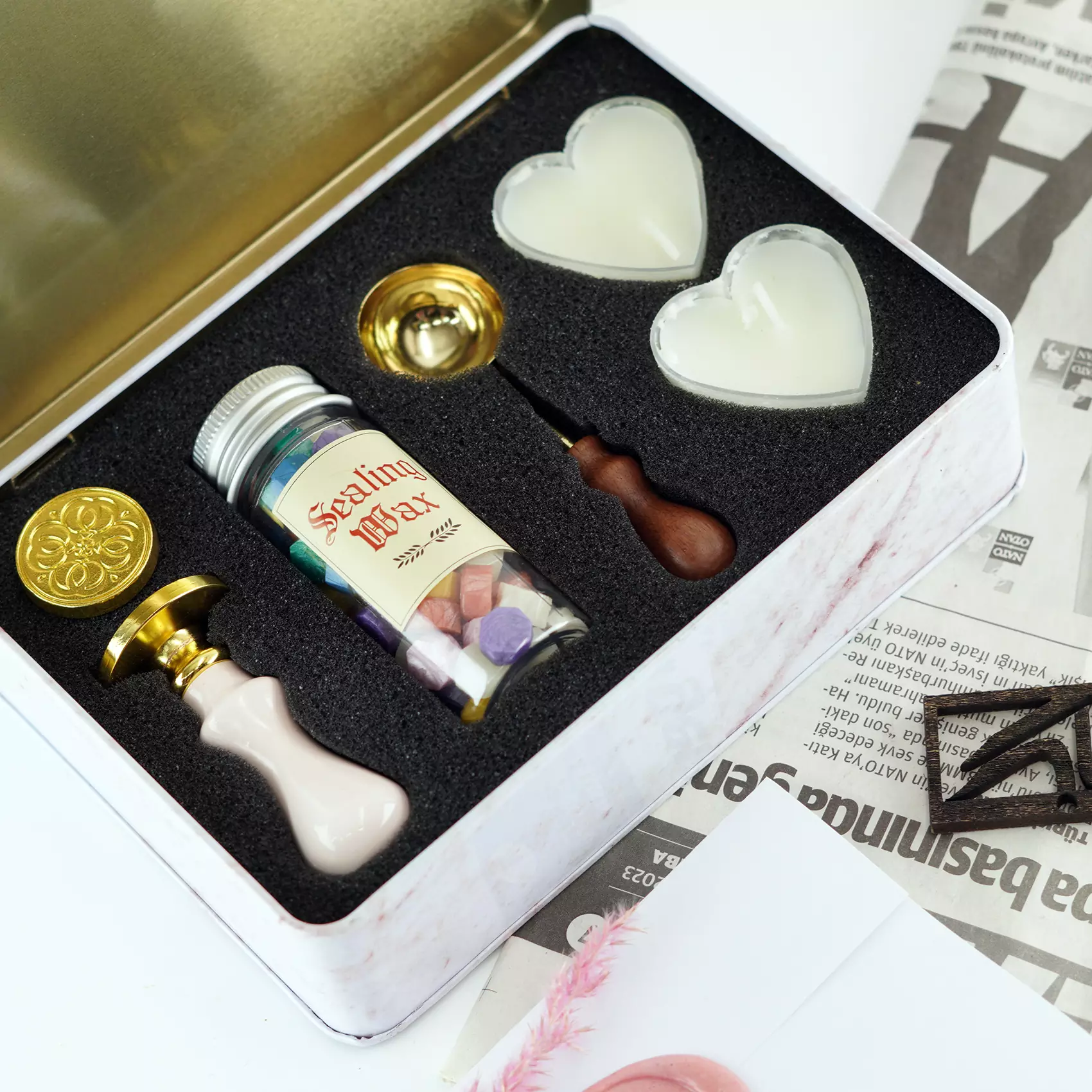 ست مهر و موم با جعبه ی فلزی مدل SEALING SET Metal box N