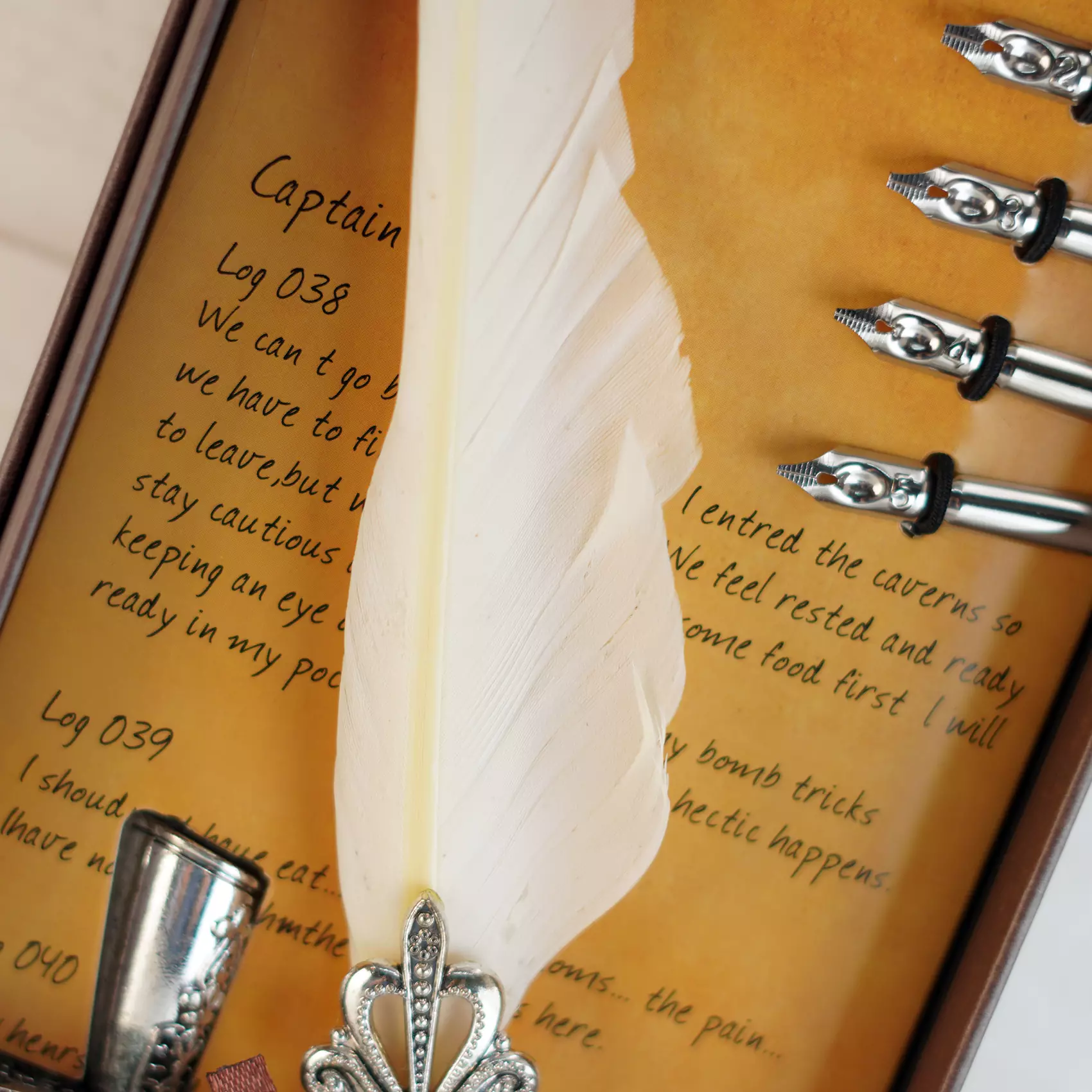 ست کالیگرافی قلم پر سفید 1