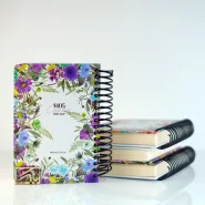 دفتر سالنامه ی روزشمار فلاور فنری سایز نیم وزیری PILL Spiral notebook calendar Flower A6 1405