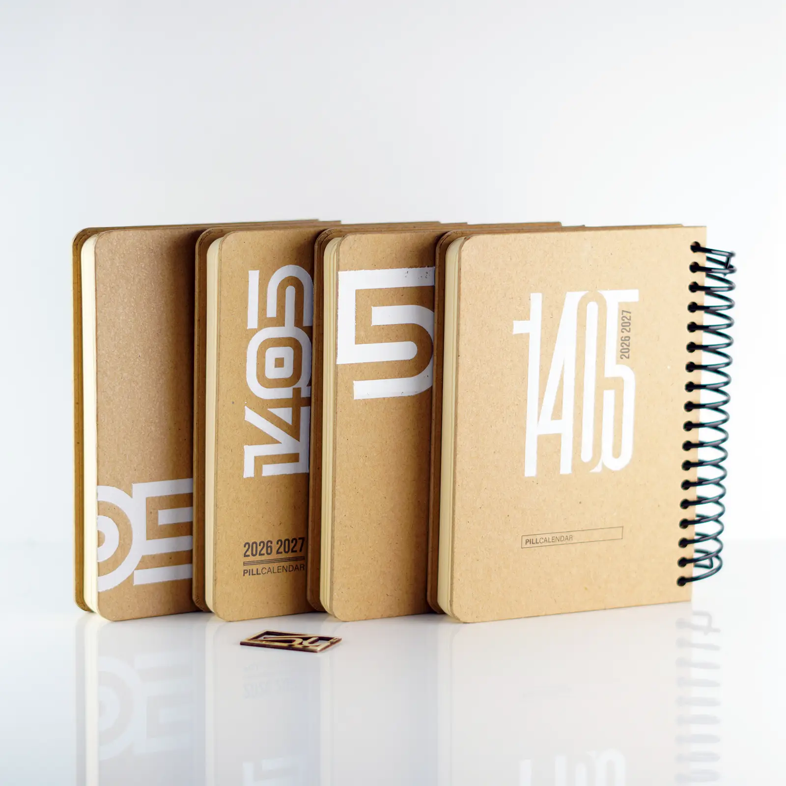 دفتر سالنامه ی روزشمار کرافت فنری سایز نیم وزیری PILL Spiral notebook calendar Craft A6 1405