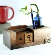 ست استند قلم و تقویم رومیزی چوبی Wooden desk calendar set