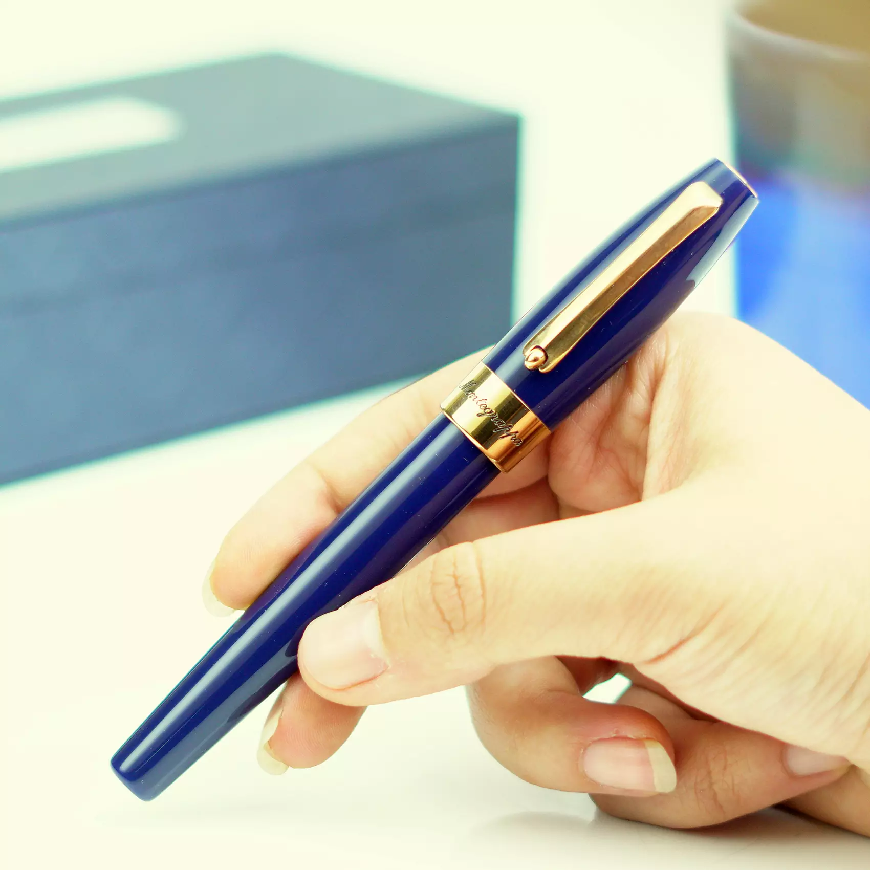 خودنویس مونته گراپا فروچونا سرمه گیره رزگلد [خوش قیمت] MONTEGRAPPA Fortuna FP Blue rose gold trim