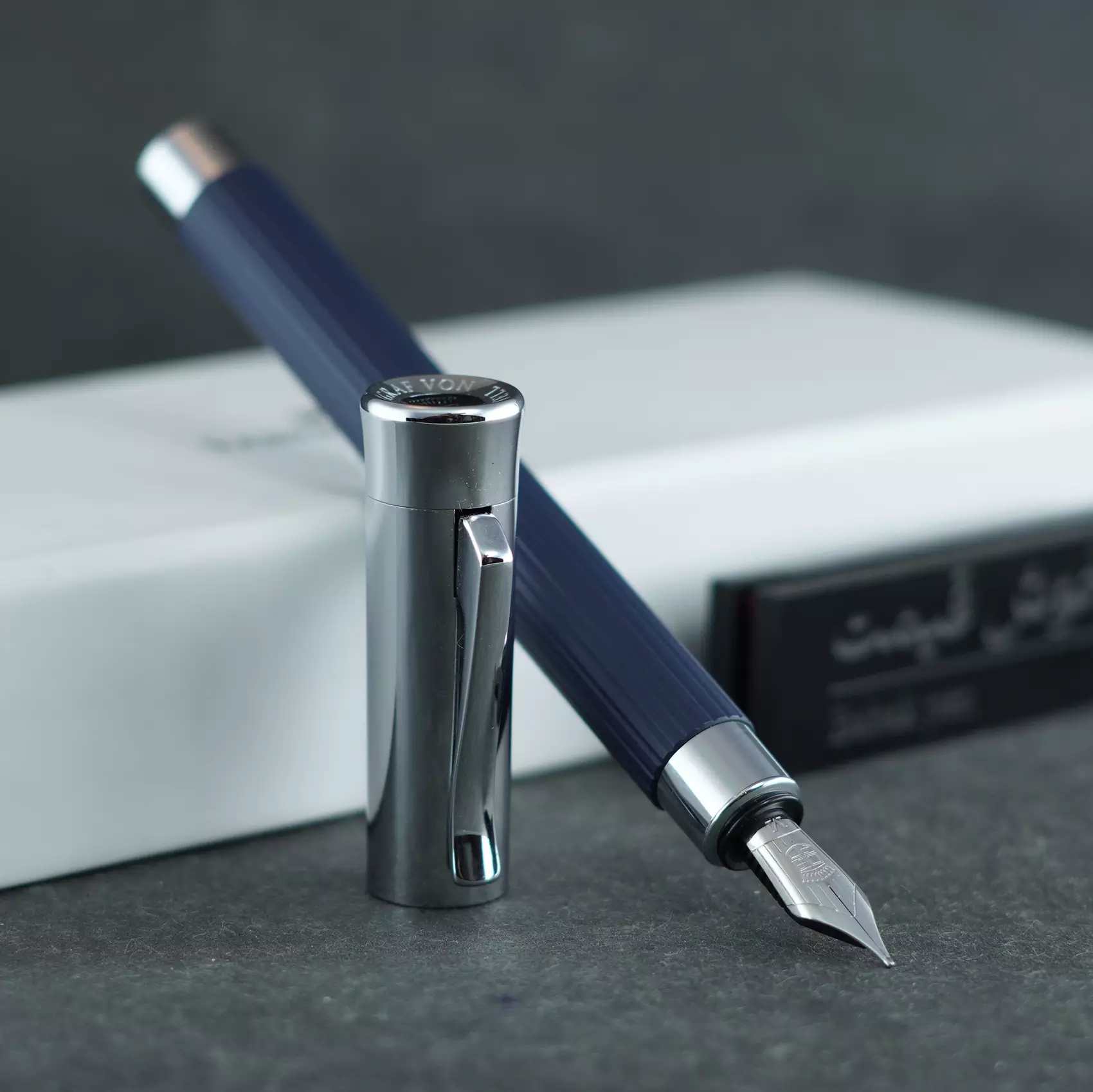 خودنویس گراف فون فابرکاستل تامیتیو سرمه ای [خوش قیمت] 141710 GRAF VON FABER-CASTELL FP Tamitio Night Blue M