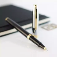 روان نویس شیفر ساگاریس مشکی کروم گیره طلایی SHEAFFER Sagaris RP Gloss black barrel and chrome cap GT