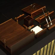 ست رومیزی بستار 8 تکه تاپ گرین قهوه ای BESTAR Executive Desk Set Top green 8 pieces