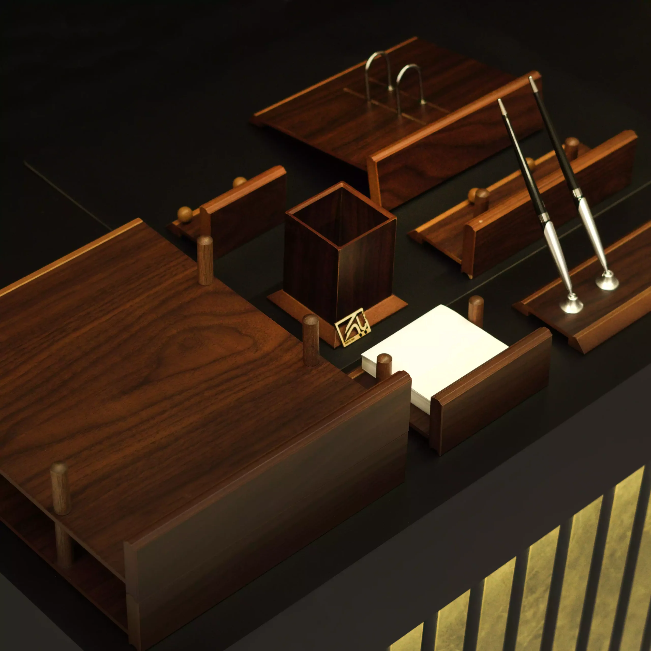 ست رومیزی بستار 8 تکه تاپ گرین قهوه ای BESTAR Executive Desk Set Top green 8 pieces