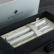 ست خودنویس و روان نویس دیپلومات اکسلنس صدفی [خوش قیمت] DIPLOMAT Excellence A2 set pearl white