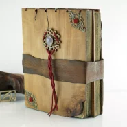 دفتر دستساز چوبی هووان طرح پرشین Huvan Wooden handmade notebook Persian